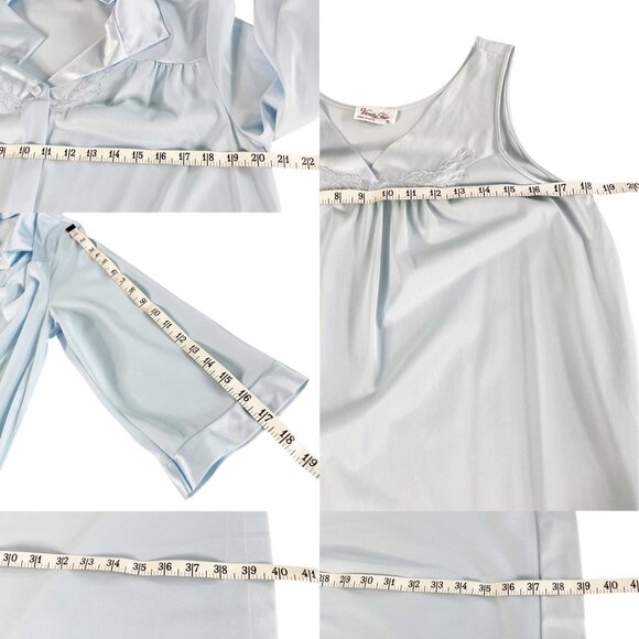 Vintage Vanity Fair Baby Blue Nightgown and Robe Set Women’s Size Small - Picture 7 of 8